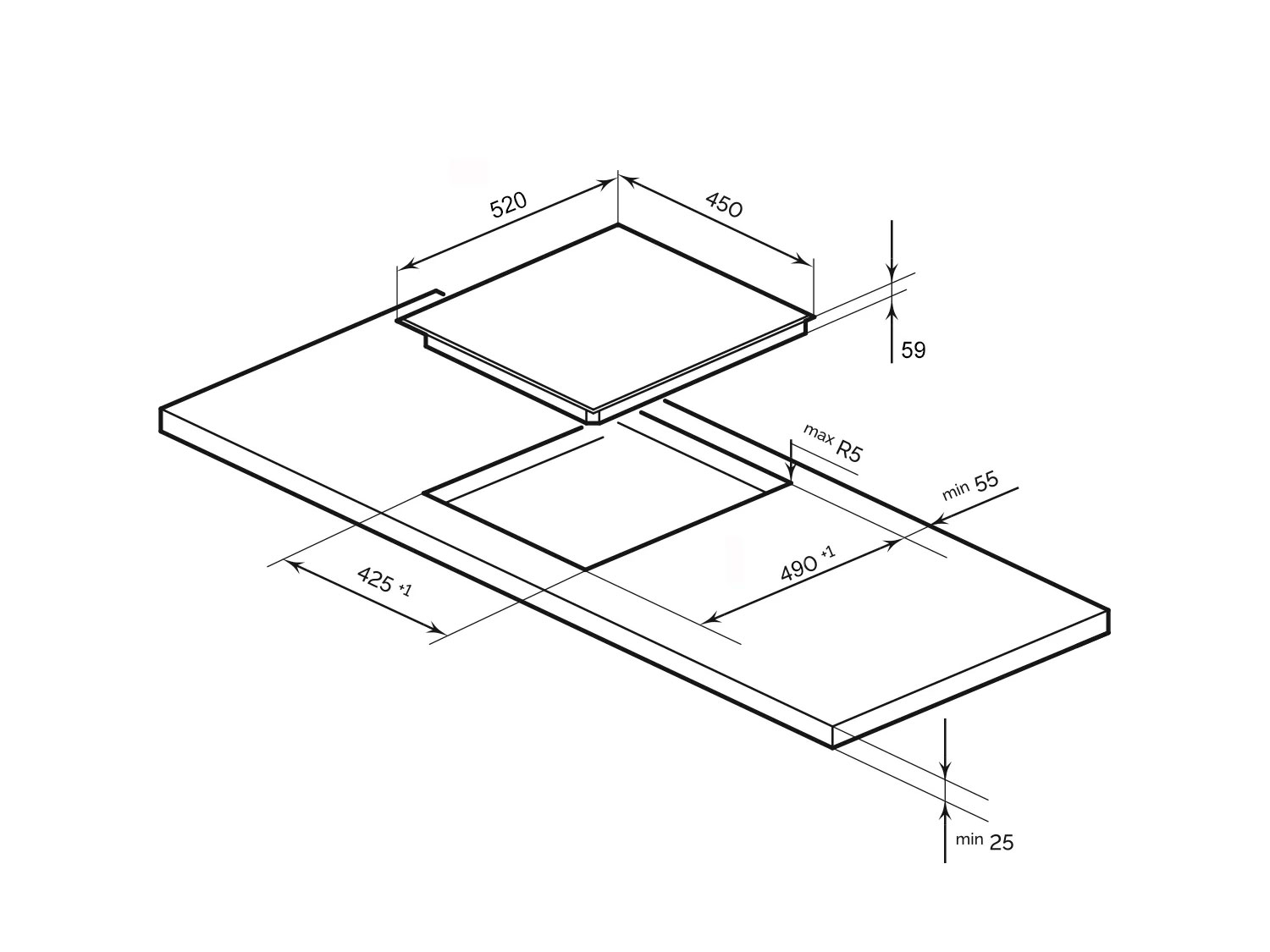 9101422 Индукционная варочная поверхность LEX EVI 431A BL STDN-0089744 - Вид №1