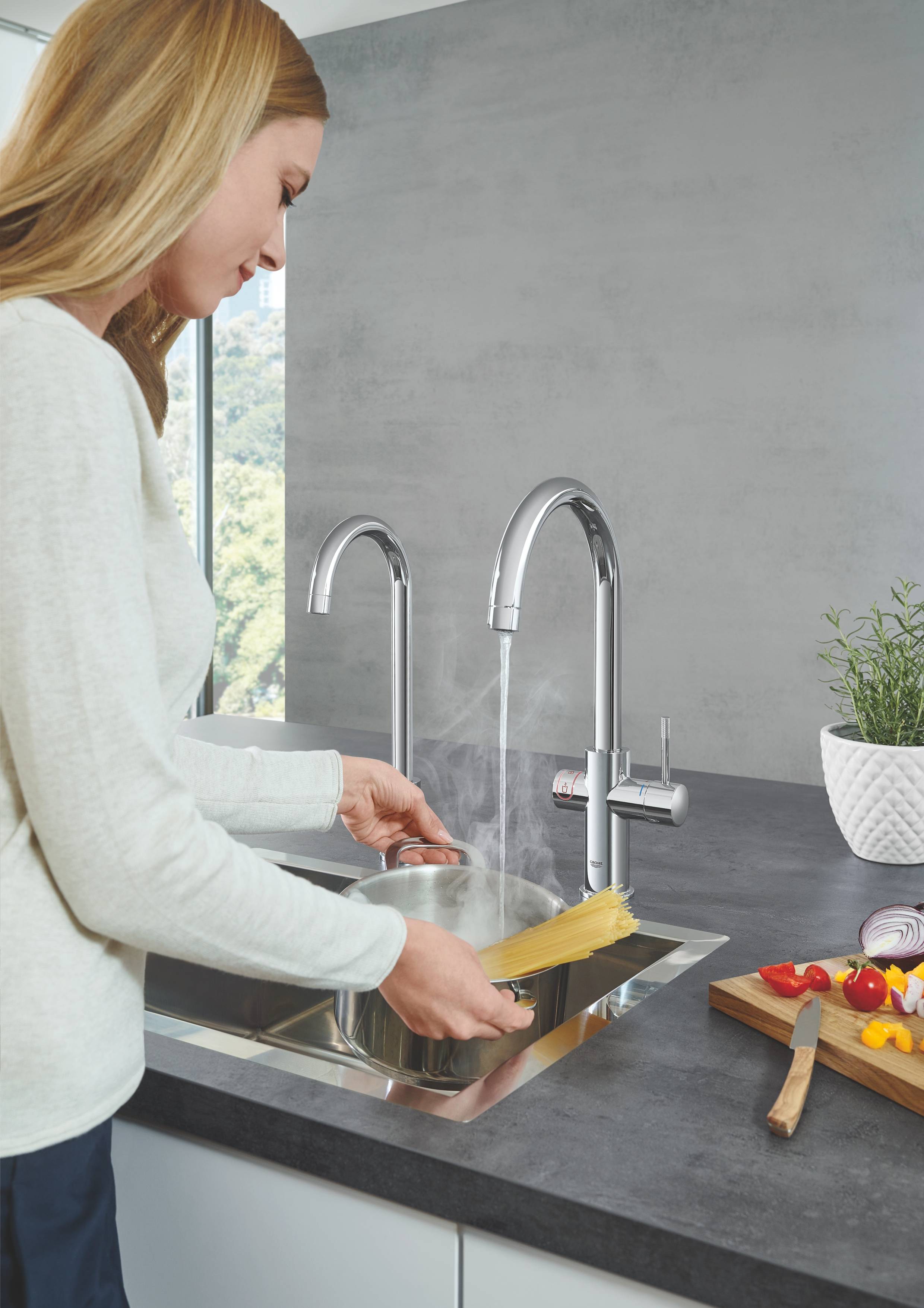 Комплект со смесителем для кухни GROHE Red Duo New, бойлер L-size, хром (30079001) - Вид №12