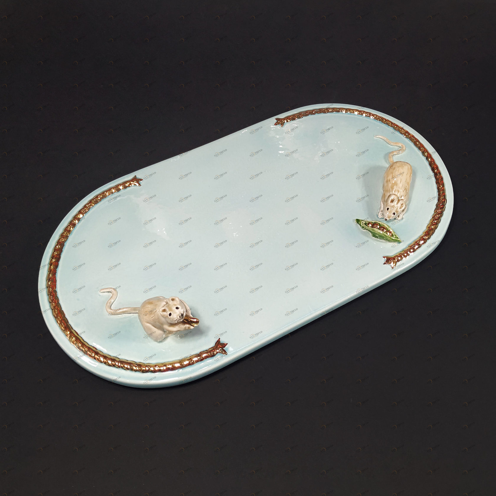 Доска для сыра (Золото) голубой/золото PROVANSFAIENCE sun-id-994590