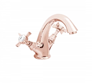 Gentry Home Смеситель для раковины Style на три отверстия с всплывающей пастой Ascot Розовое золото GH101401