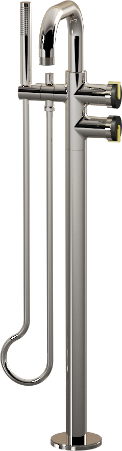 E-11557-R1BOX-L1PB-PN Смеситель напольный отдельностоящий (внешняя часть) GRAFF MOD+