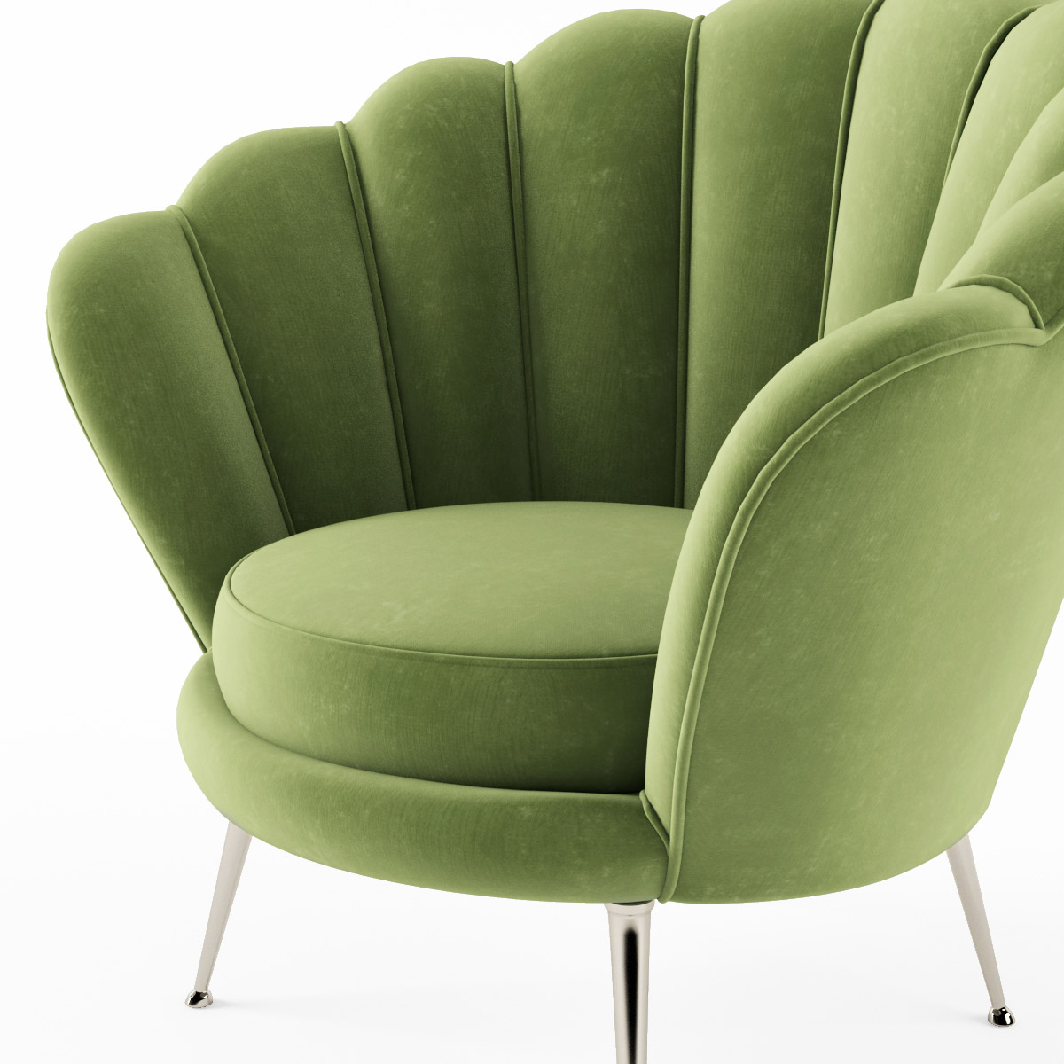 Кресло круглое зеленое с фигурной спинкой Tresor от Delight Collection DELIGHT COLLECTION ДИЗАЙНЕРСКИЕ 247968 Зеленый  - Вид №1