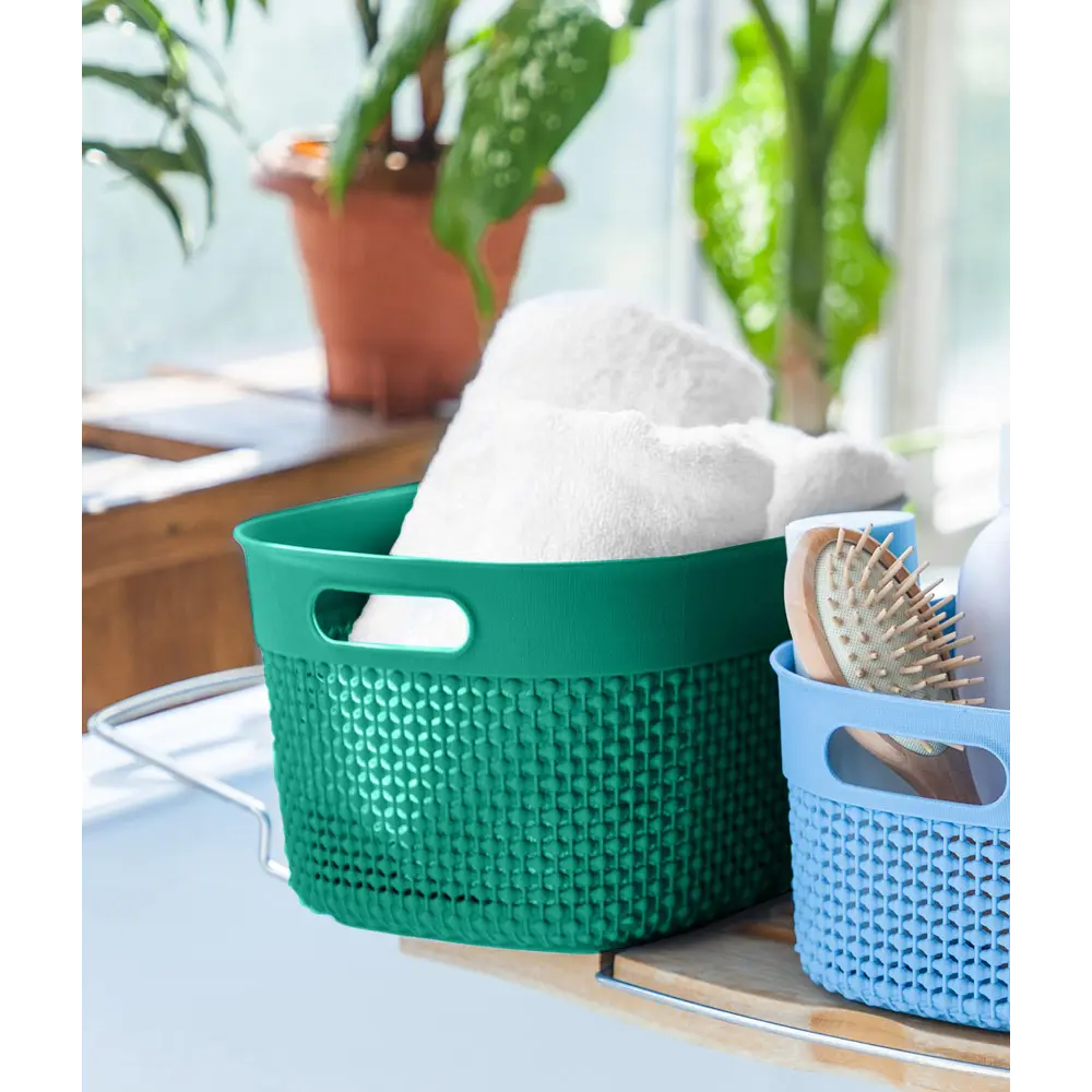 Корзинка для хранения Plast Team Oslo 26.6x22.1x15.1 см овальная цвет изумруд STLM-2011299 - Вид №1