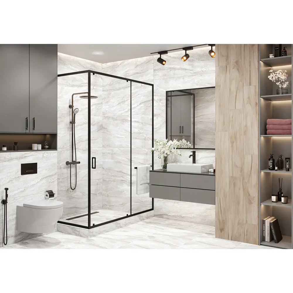 Глазурованный керамогранит Alma Ceramica Marfil 60x120 см 1.44 м² лаппатированный цвет светло-серый 89458958 STLM-2099737