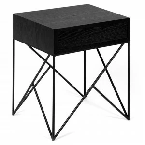 Прикроватная тумбочка дизайнерская черный дуб Prince INTELLIGENT DESIGN  260843 Черный