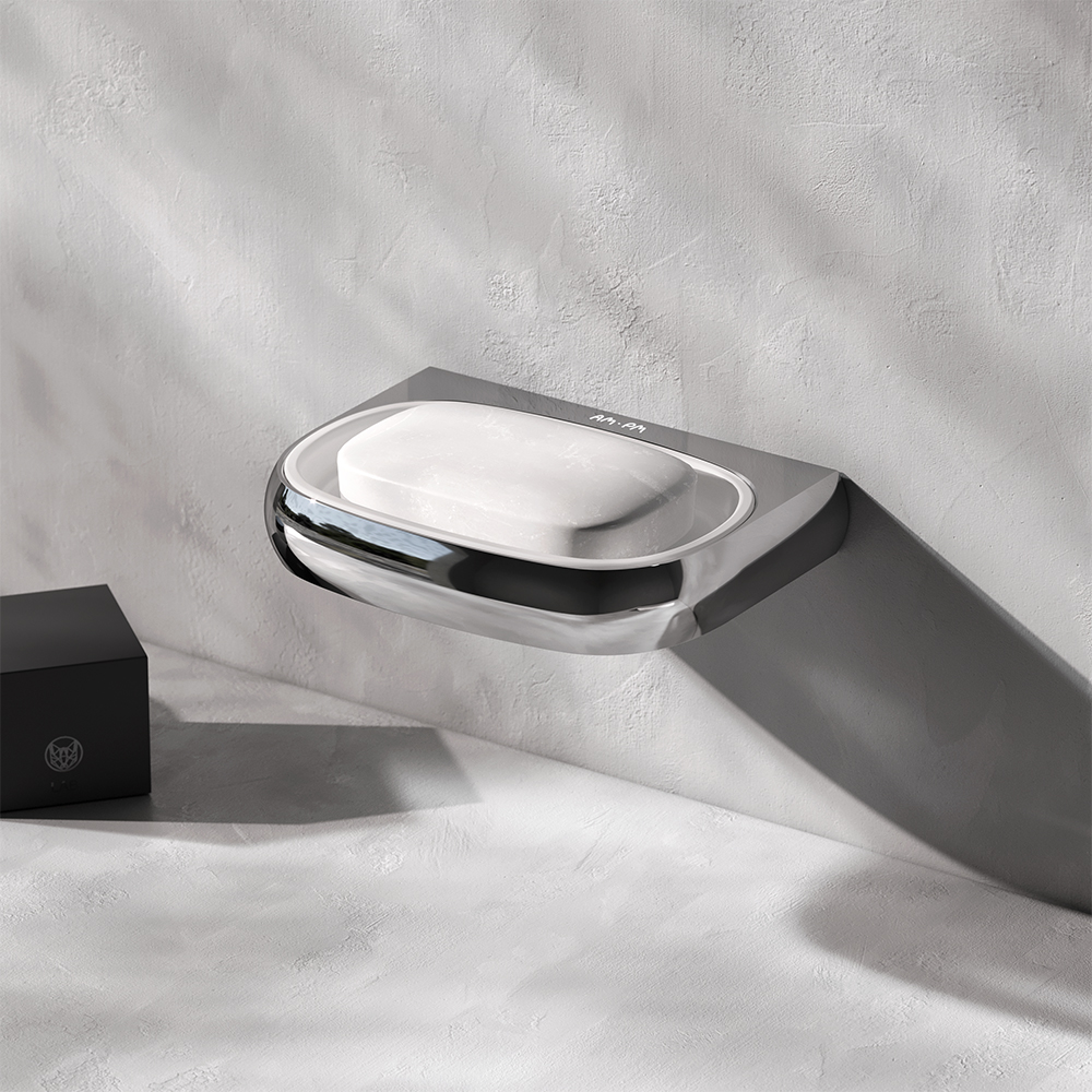 A3034200 Стеклянная мыльница с настенным держателем хром шт AM.PM Sensation