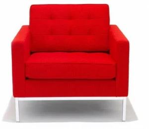 KNOLL Стеганое кресло с подлокотниками Florence knoll lounge