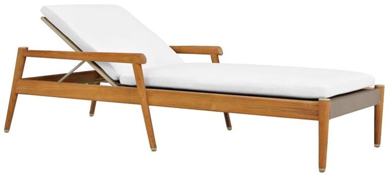 JANUS et Cie Садовая кушетка из тикового дерева с подлокотниками Konos sun-id-1370020 - Вид №1