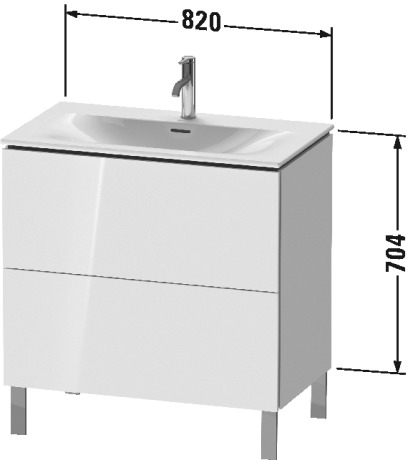 LC659707272 Тумбочка напольная L-Cube #LC6597 820 x 481 мм Дуб брашированный, натуральный шпон Duravit - Вид №1