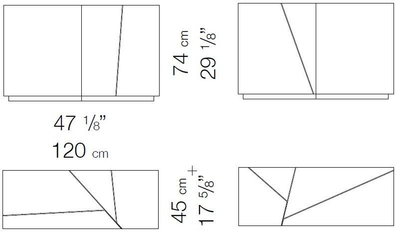 Garbarino Буфет из лакированной древесины с распашными дверцами  Fog 2dx / fog 2sx  - Вид №2