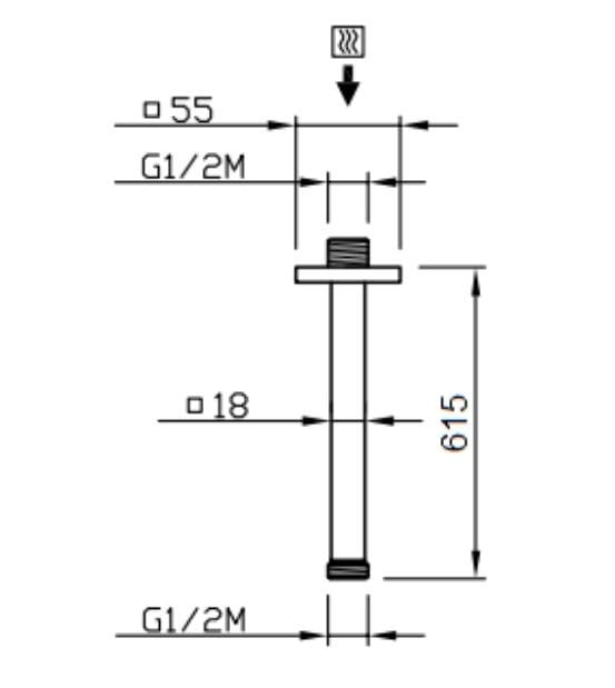 Душевая рука CARIMALI BRACCIO DOCCIA QUADRO ARCH-00039371 - Вид №4
