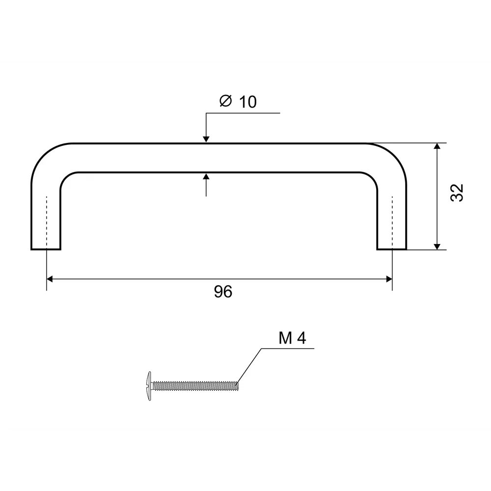 Мебельная ручка-скоба ADD10.96.Blmatt 96 мм матовый черный PALLADIUM STLM-2038949 - Вид №2