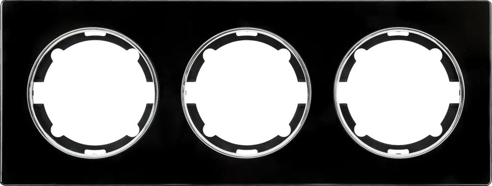 ONEKEYELECTRO Стеклянная рамка тройная черная для розеток и выключателей 82838539