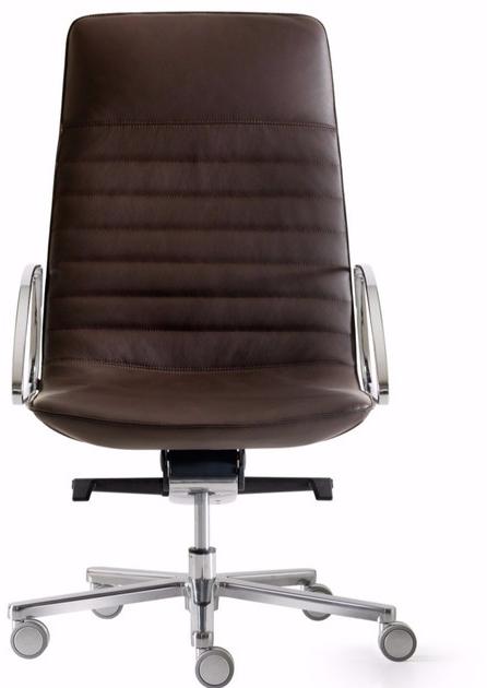 Quinti Sedute Поворотное кожаное кресло исполнительное с 5-ю спицами и подлокотниками Amelie sun-id-1488989 - Вид №2