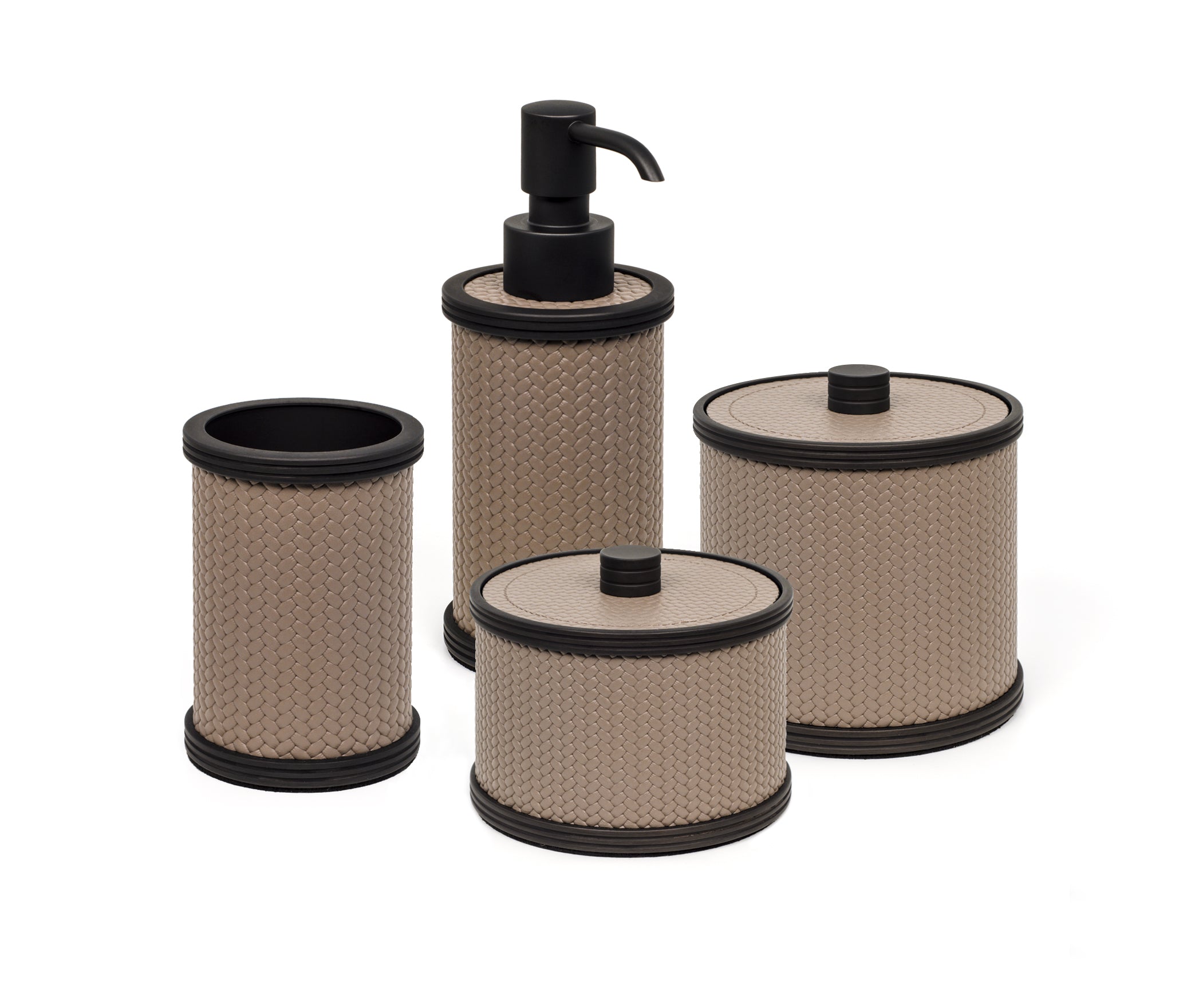 Дозатор для мыла Carol - Ø 6,5XH15 см / металл-хром / зернистая кожа_черный Pinetti 00.1610.029.001 - Вид №4