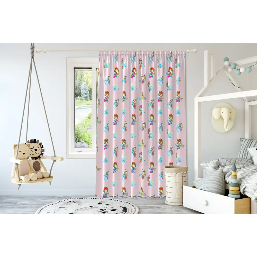 Ткань 1 м/п Девочка велюр 300 см цвет розовый 89176982 STLM-2105034 GARDEN  - Вид №4