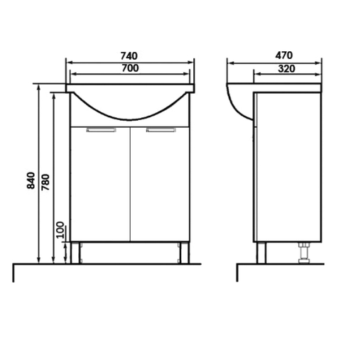 O-mebel напольная тумба Глория 75 Белый ORANGE sun-id-1516958 - Вид №5