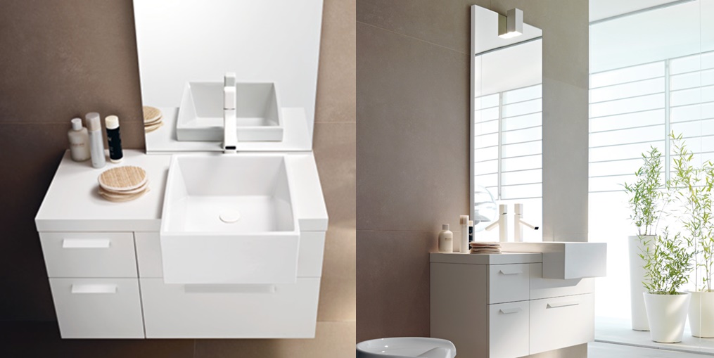 Комбинация ванной комнаты FLY125 в отделке  Prop 17 Ceramica / L41 Bianco MILLDUE FLY - Вид №1