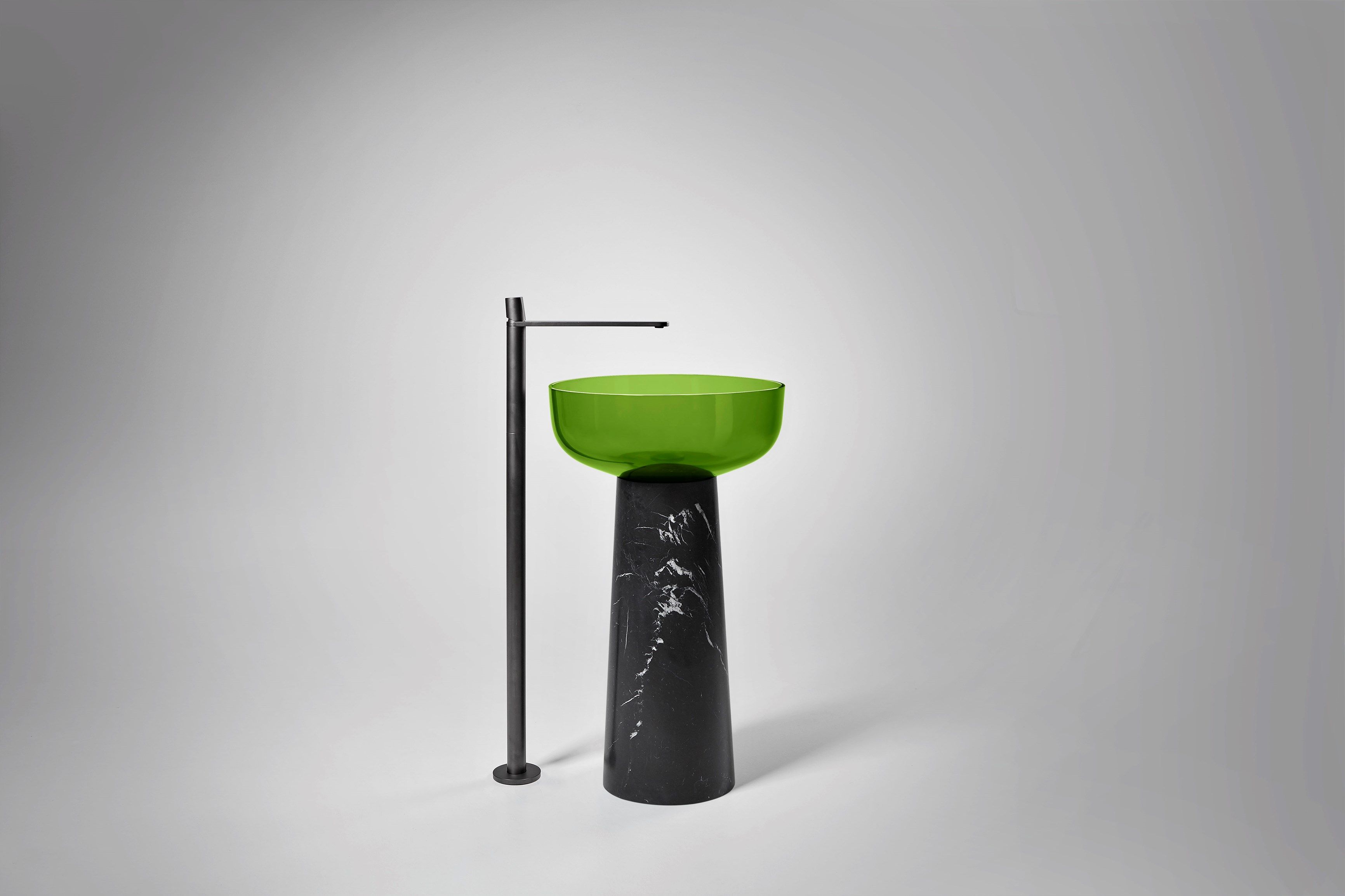 Круглый отдельно стоящий умывальник из черного мрамора Marquina Antoniolupi ALBUME10 + ALBUME21 ARCH-00047857 - Вид №19