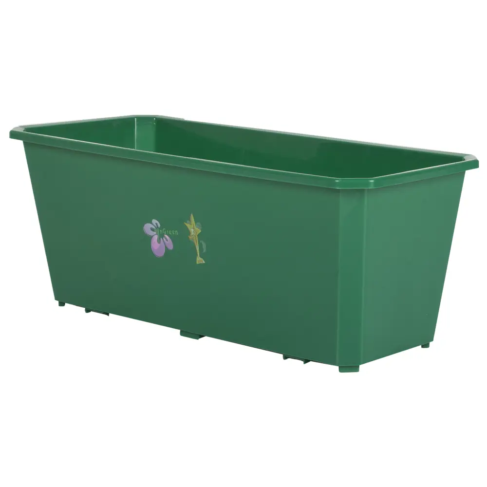 Ящик балконный 40х17х15 см, 7л, пластик, Зеленый INGREEN STLM-2121834