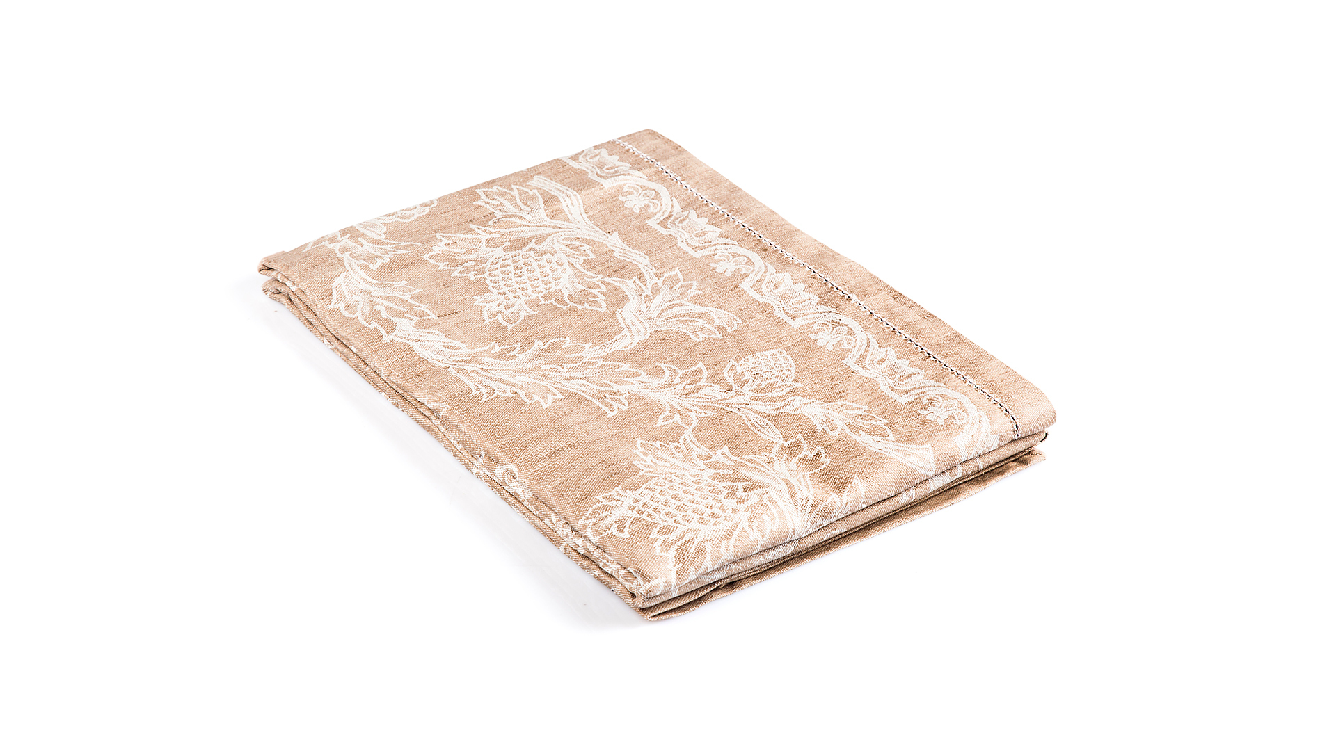 10601032 Яковлевский жаккард Скатерть прямоугольная Яковлевский Жаккард Французский Мотив 150х220см бежевая, полулен Ткань  - Вид №1
