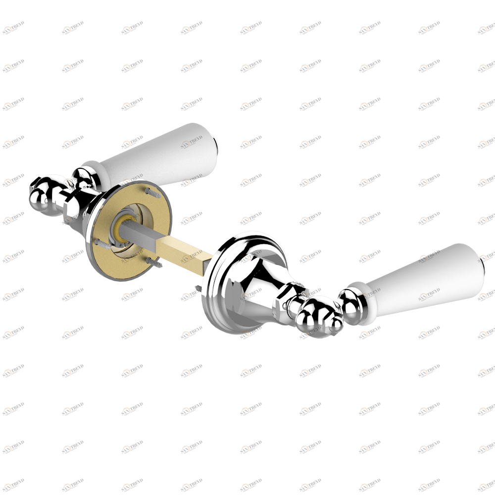 G28-638 Ручка дверная двухсторонняя - 7 мм стержень Thg-paris 1900 с рукоятками Хром G28-638 CAT.A