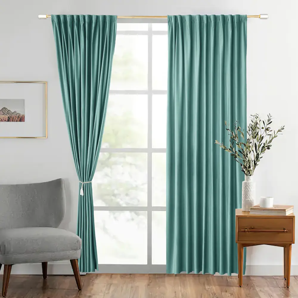 Santreyd Velvet: бирюзовая ткань для штор с бархатной текстурой 89353524 STLM-1344776 - Вид №2