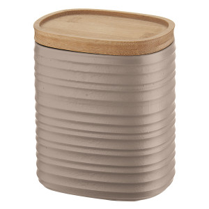 181800158 Банка для хранения с бамбуковой крышкой tierra, 1 л, бежево-розовая Guzzini