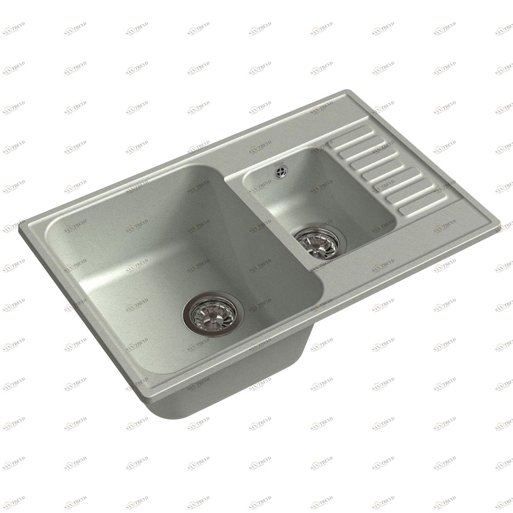 RQ377 бетон Мойка кухонная прямоугольная Raiber 