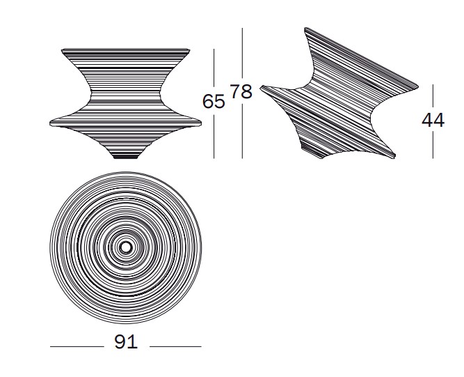 Magis Spun SD660 Стул вращающийся из полиэтилена. Цвет: Серый Темно-фиолетовый 1133 C  - Вид №5