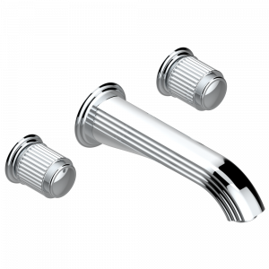 A9F-40SGB Внешняя часть смесителя встраиваемого в стену для раковины на три отверстия с изливом СУПЕР ГОЛИАФ- без выпуска Thg-paris Jaipur с металлическими ручками Хром