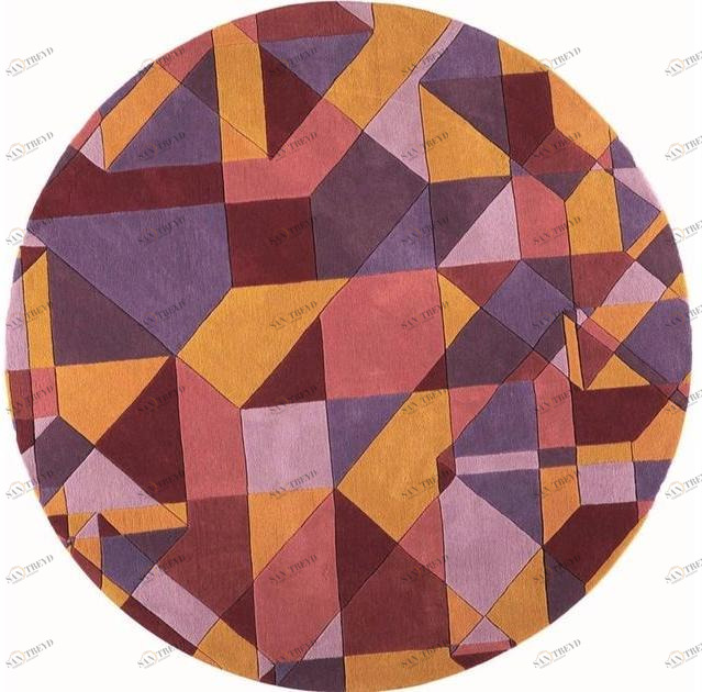 Toulemonde Bochart Круглый шерстяной коврик с геометрическими мотивами The designers sun-id-1376420