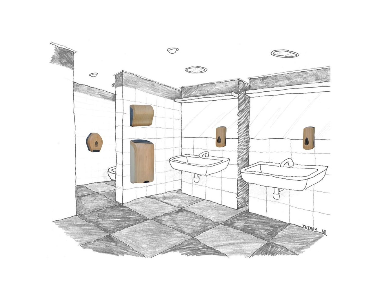 CUH326 Механический диспенсер для рулонных полотенец UNIQUE SOLID CUT SCANDINAVIAN LINE Merida  - Вид №1