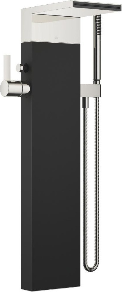 25963979-08 Смеситель для ванны однорычажный с каскадным изливом для свободностоящего монтажа с комплектом с душевым шлангом - платина Dornbracht CL.1