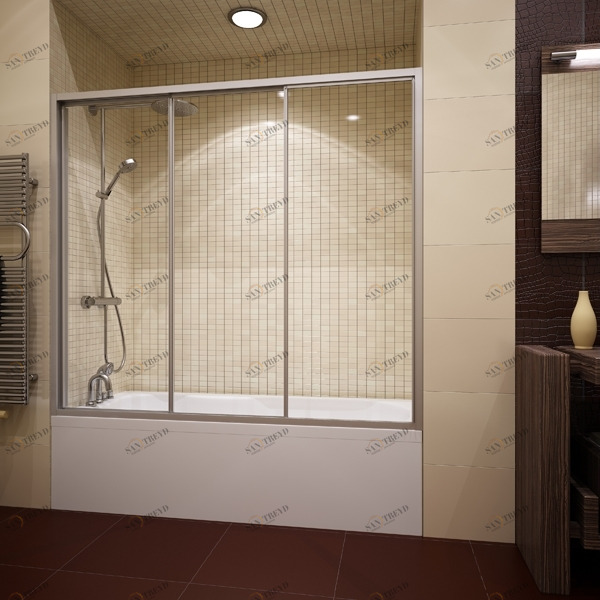 160X150GV403 Душевое ограждения на борт вынны GUTEWETTER Германия PRACTIC