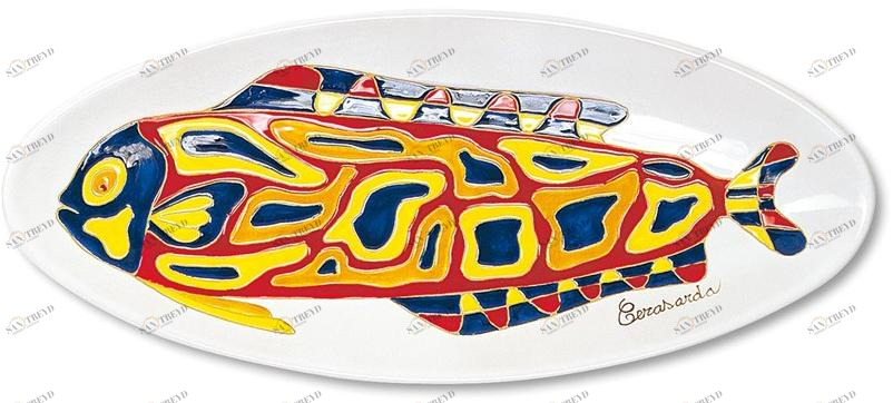 Cerasarda Овальный поднос из керамики Piatti da collezione sun-id-1465422