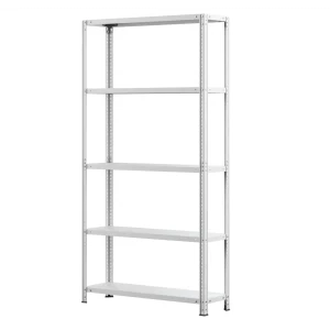 Стеллаж металл 5 полок 100x200x30 см цвет серый нагрузка на полку до 100 кг