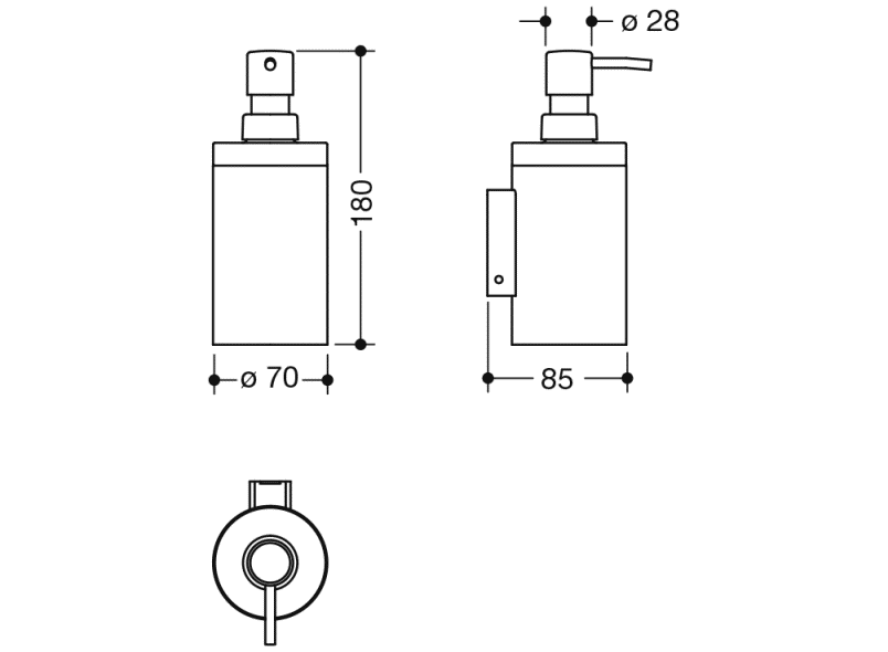 900.06.000XA Дозатор мыла с держателем HEWI System 900 - Вид №1