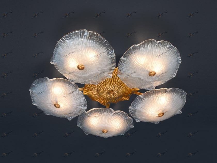 Serip Бронзовый потолочный светильник ручной работы Nenufar Pl318/10