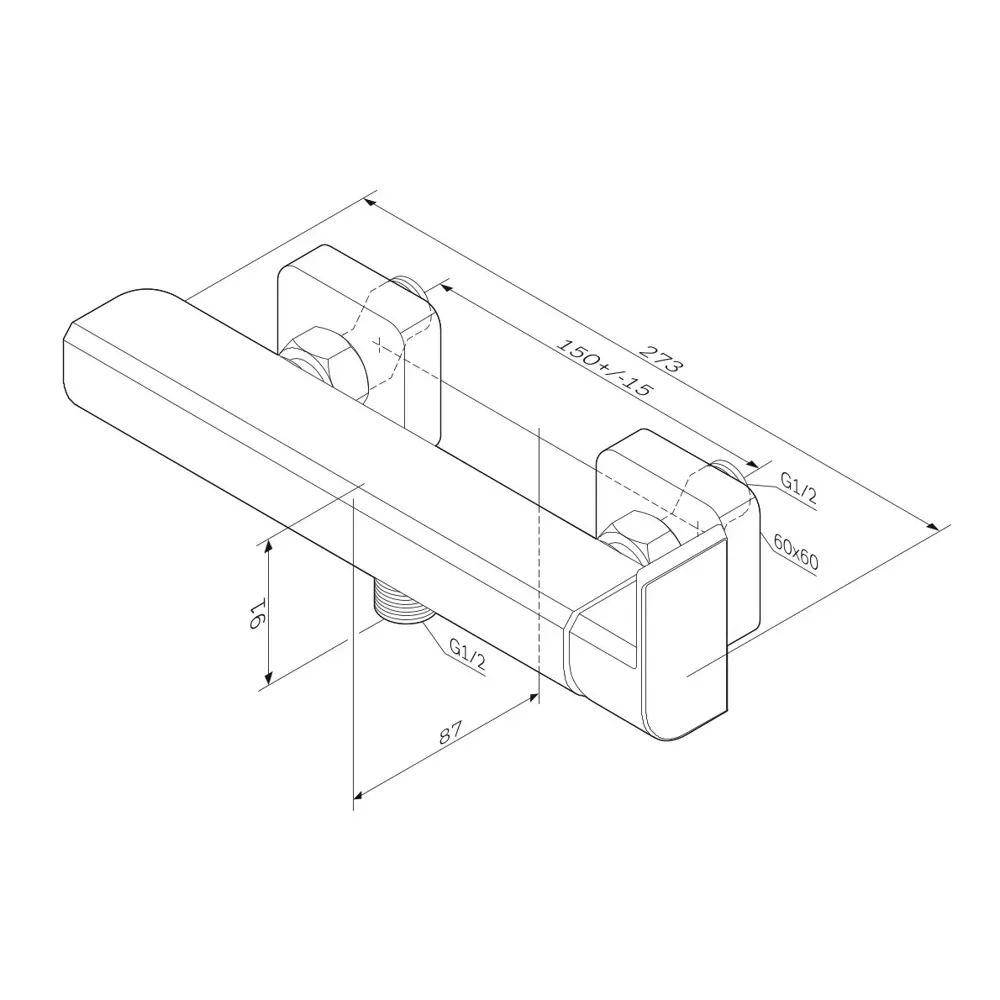 Смеситель для душа AM.PM Flash F9H20122 черный матовый 89346507 STLM-1332205 - Вид №11