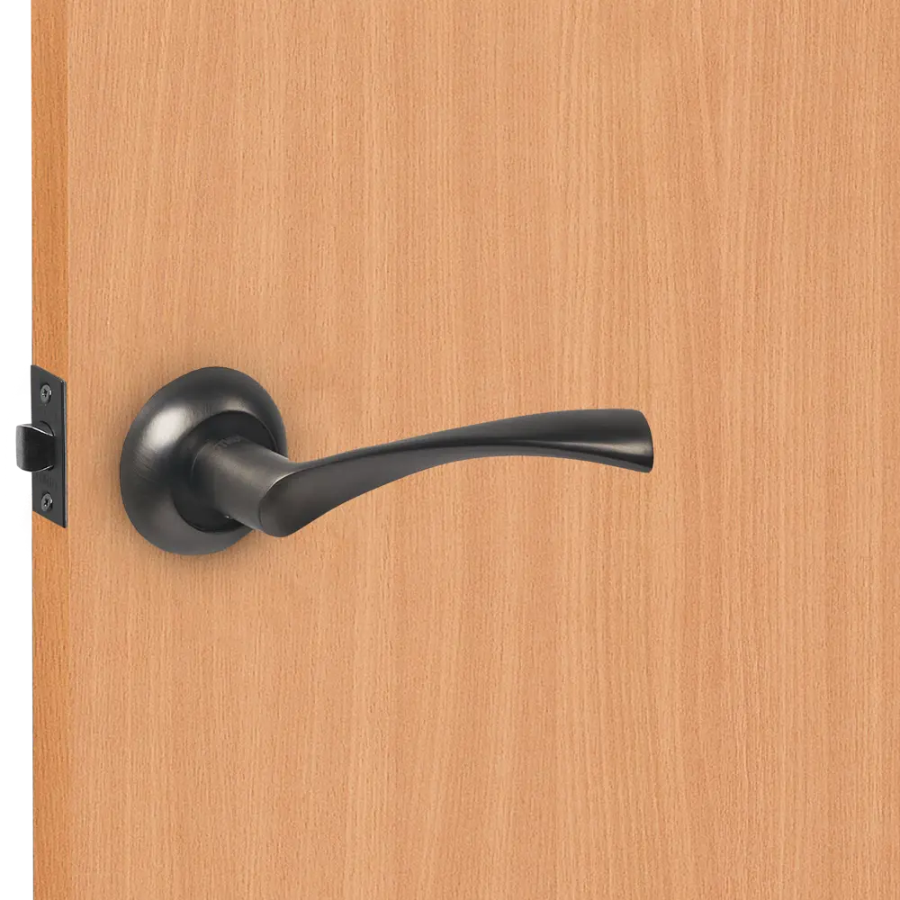 Дверные ручки Punto Crona без запирания комплект цвет графит STLM-2002855 - Вид №6