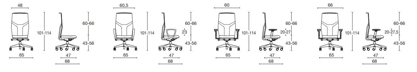 Офисное кресло из полипропилена с подлокотниками с 5 спицами Diemme ARCH-00113376 - Вид №5