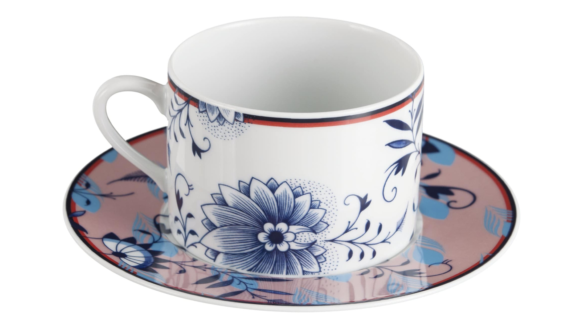 10663825 Meissen Чашка для капучино с блюдцем Meissen "Коллаж. Перья" 250мл, п/к Фарфор  - Вид №1