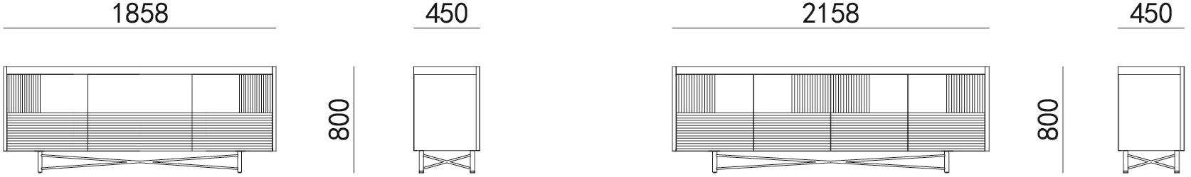 HC28 Cosmo Буфет из лакированной древесины Graphic 51c005 - Вид №1