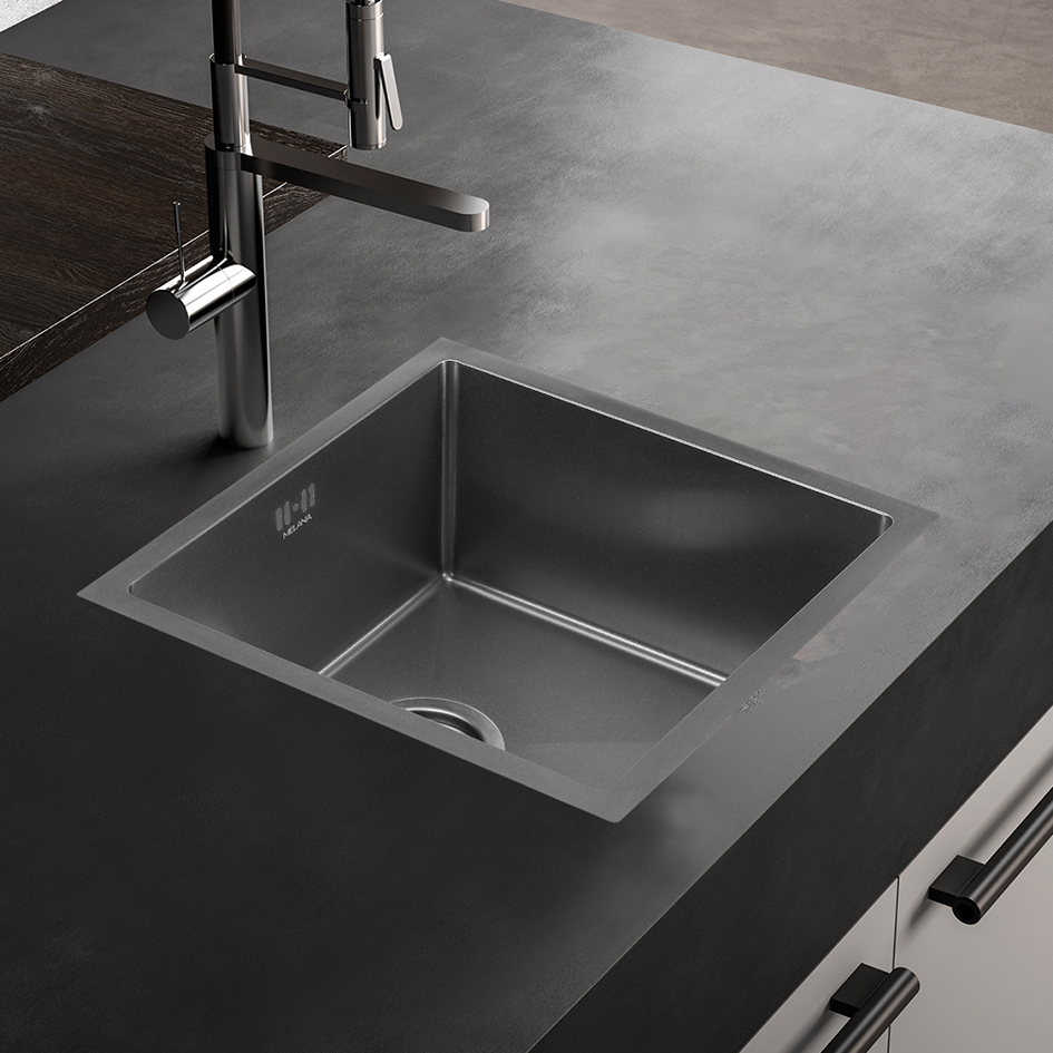Мойка D4545H MELANA ProfLine 1,2/220 САТИН врезная квадратная D4545H D4545H сатин - Вид №2