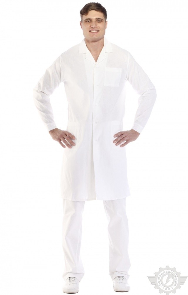 61729 Халат мужской белый  Медицинская одежда  размер 60-62/182-188 Спецодежда  - Вид №12