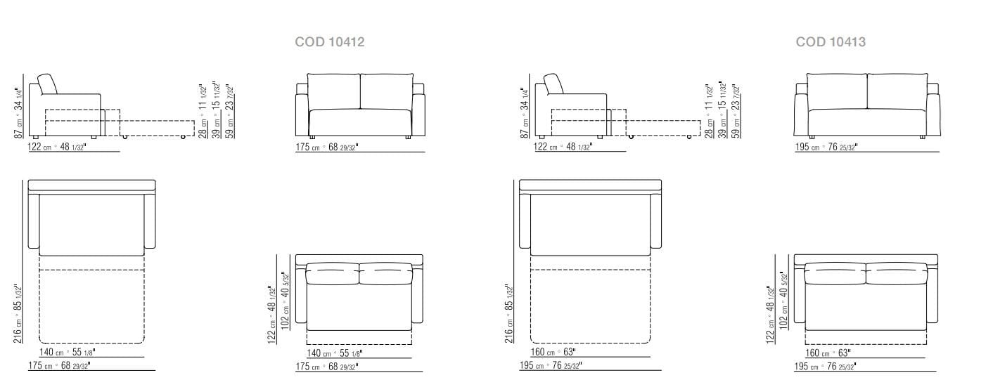 Раскладной диван-кровать из ткани Flexform WINNY ARCH-00113718 - Вид №3