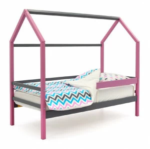 Кровать-домик детская лаванда-графит Svogen БЕЛЬМАРКО  00-3833074 Розовый