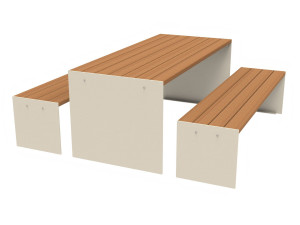 Стол для пикника со встроенными скамейками