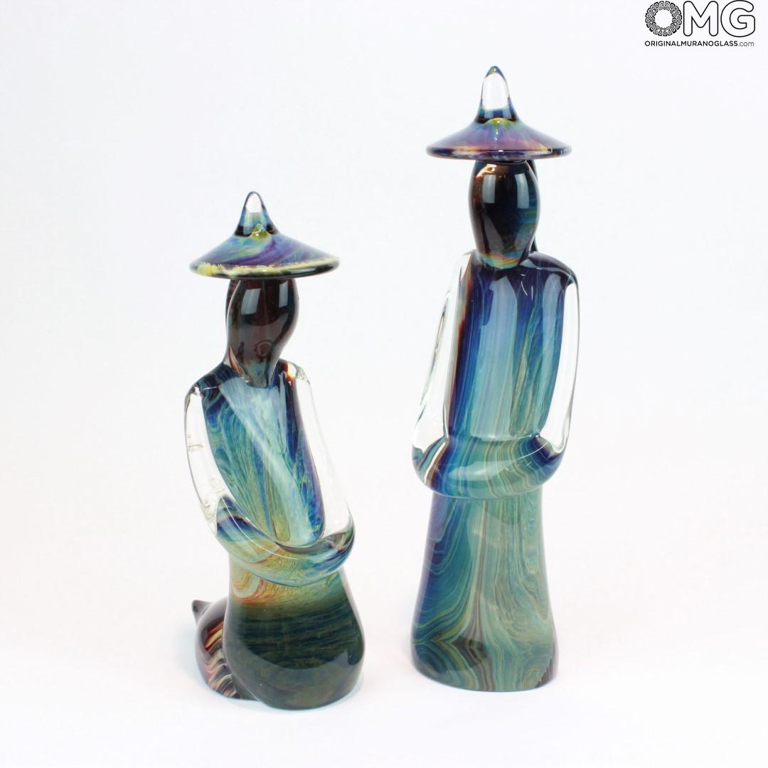 1578 ORIGINALMURANOGLASS Скульптура Китайская пара - автор Andrea Tagliapietra - муранское стекло 10 см  - Вид №1